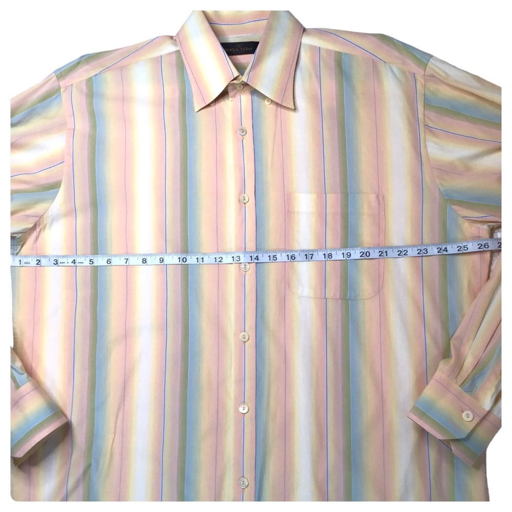 Bugatchi Uomo Striped Pink Multi Color Size Xl Sh… - image 6